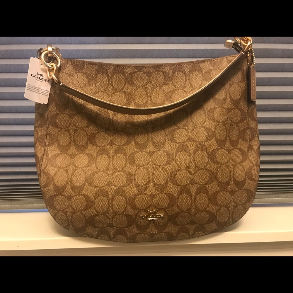 Coach Signature Metallic Elle Hobo